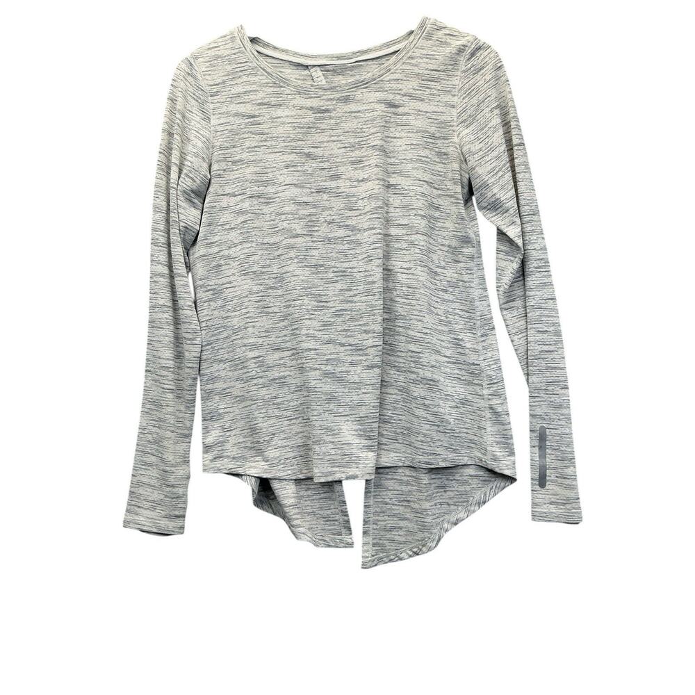 ZYIA Active Gray Ash Split Back Long Sleeve Tee Reflective Women's Sz. Medium - Picture 10 of 15